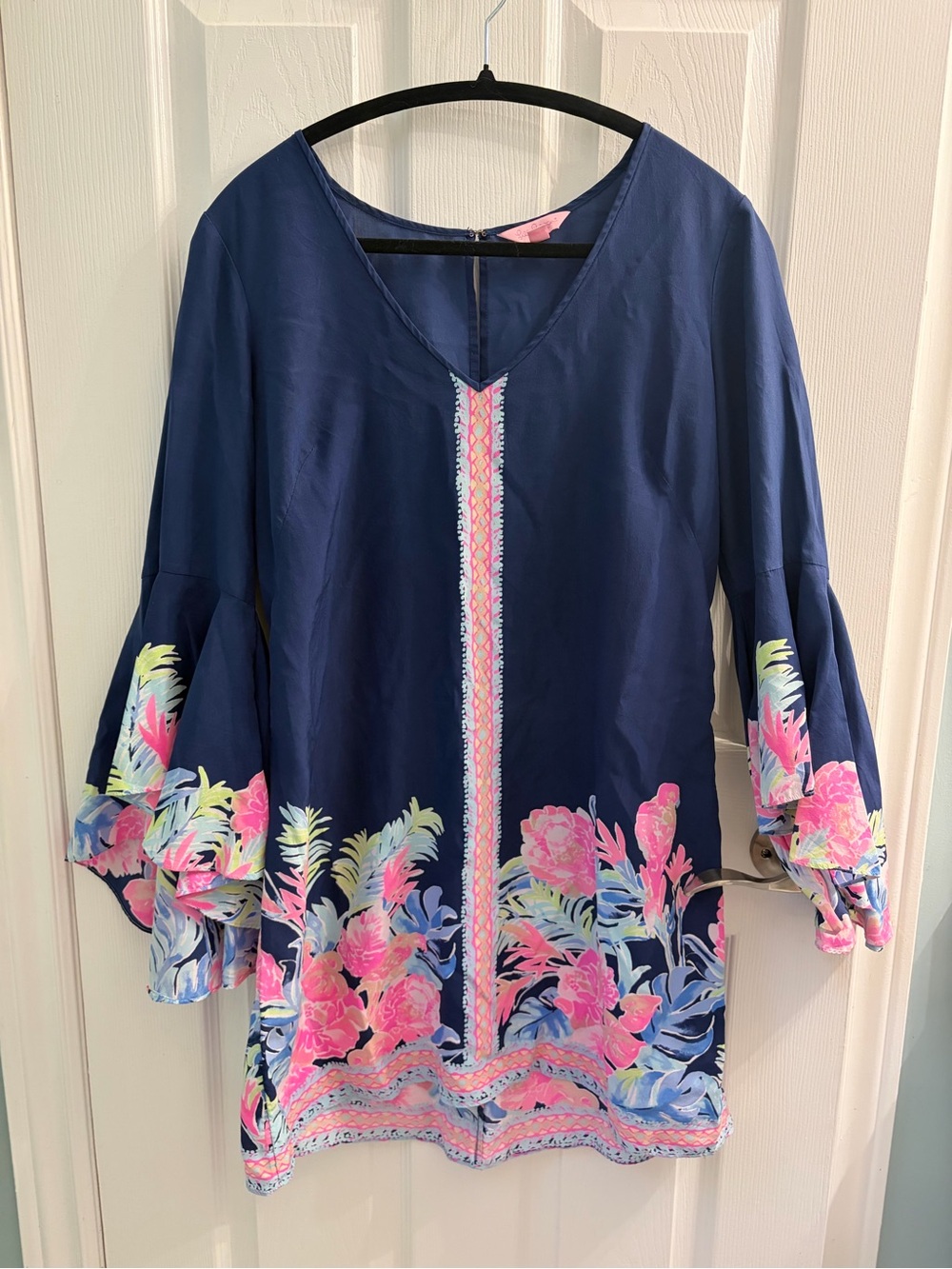 Lilly Pulitzer Navy Blue Dress with Pink Label